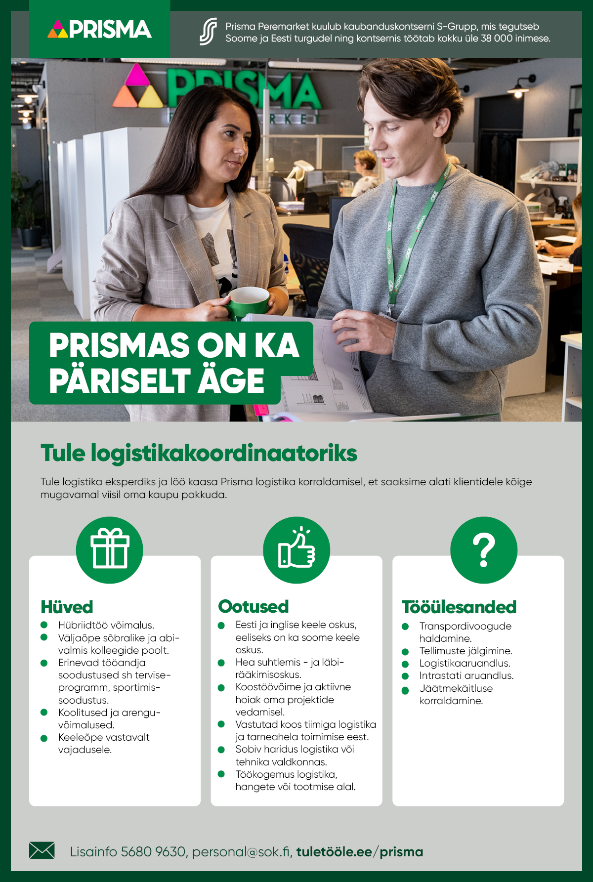 Vacancy - Logistikakoordinaator, Tallinn, Harjumaa, Prisma Peremarket AS |  CV-Online